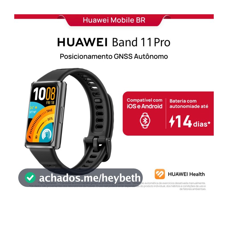 HUAWEI Band 11 Pro | Smartwatch Relogio | Posicionamento GNSS Autônomo | 1,62 polegadas AMOLED