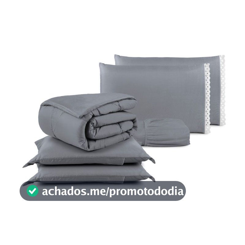 Jogo de Cama Kit 06 Peças com Lençol e Fronha Bordado Ingles