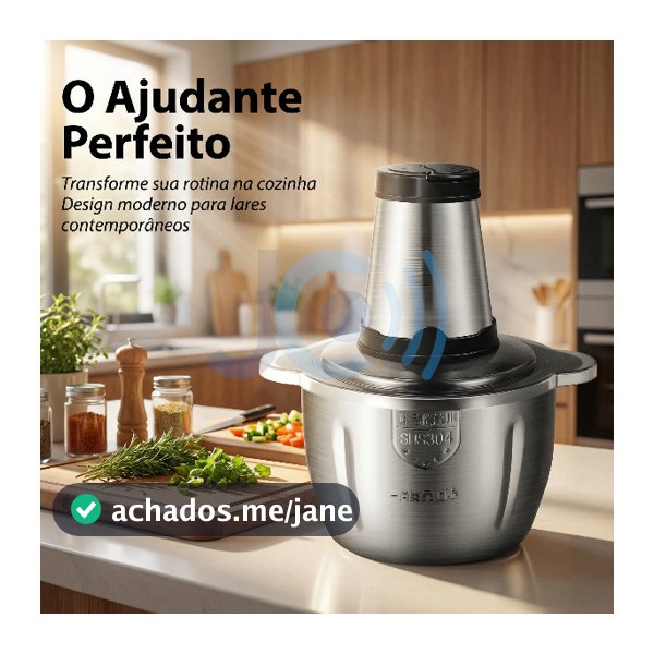 Picador De Alimentos Moedor Elétrico Triturador Potente Carne Legumes Temperos Inox 110v/220v NO BRASIL Pronta Entrega