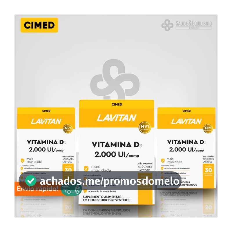 Lavitan Vitamina D 3 2000UI 30 Comprimidos Revestidos Colecalciferol Adulto Idoso Sem Açúcar Lactose