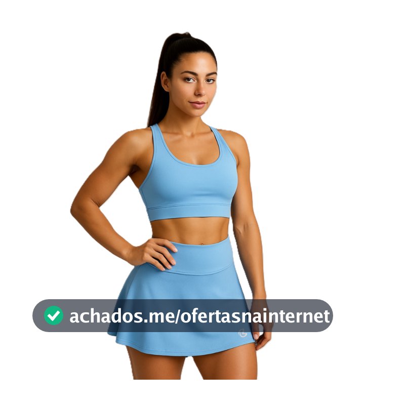 Conjunto Saia Short e Top Sem Bojo Fitness Feminino Academia Beach Tênis Lazer Confortável