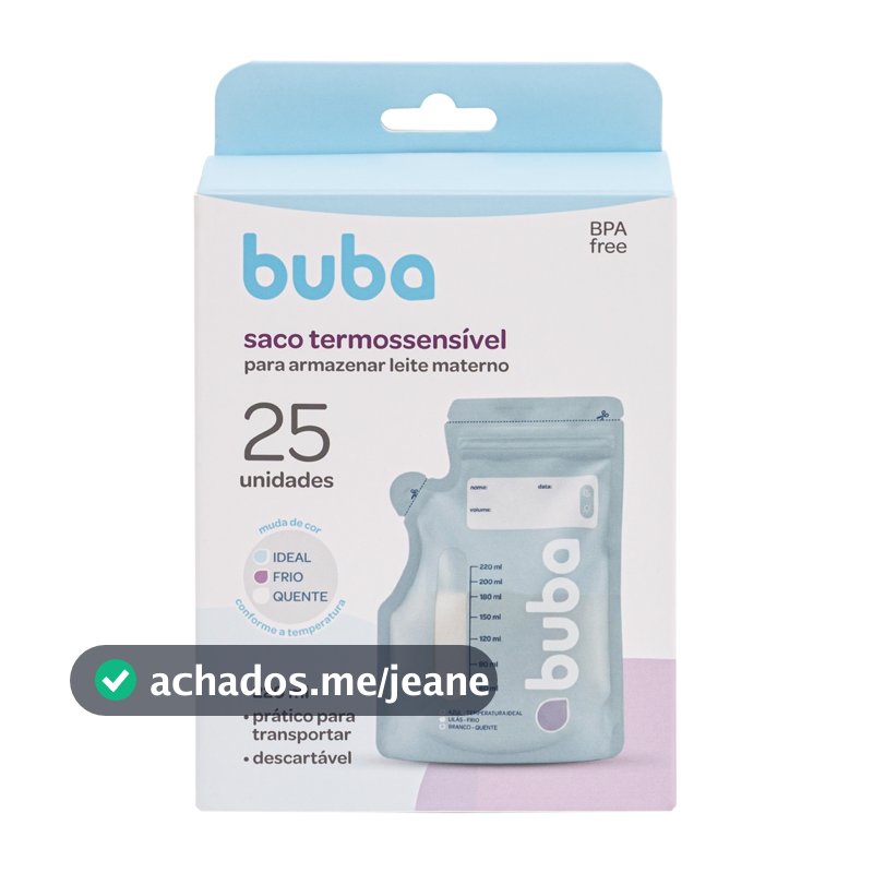KIT 25 SAQUINHO TERMOSSENSIVEL PARA ARMAZENAR LEITE MATERNO BUBA MUDA DE COR