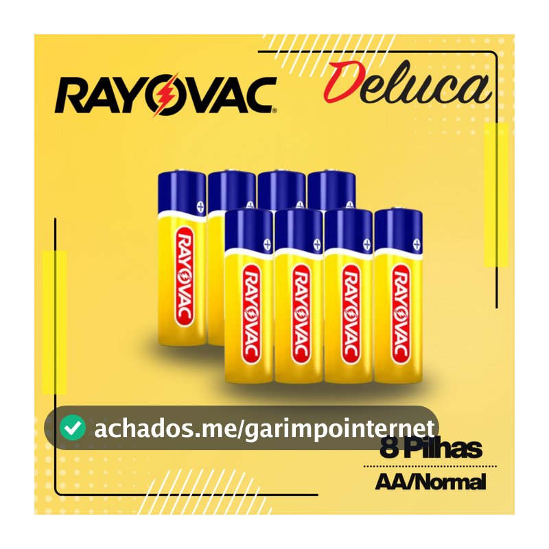 Rayovac 8 AA Normal + 8 AAA Palito Escolha sua quantidade