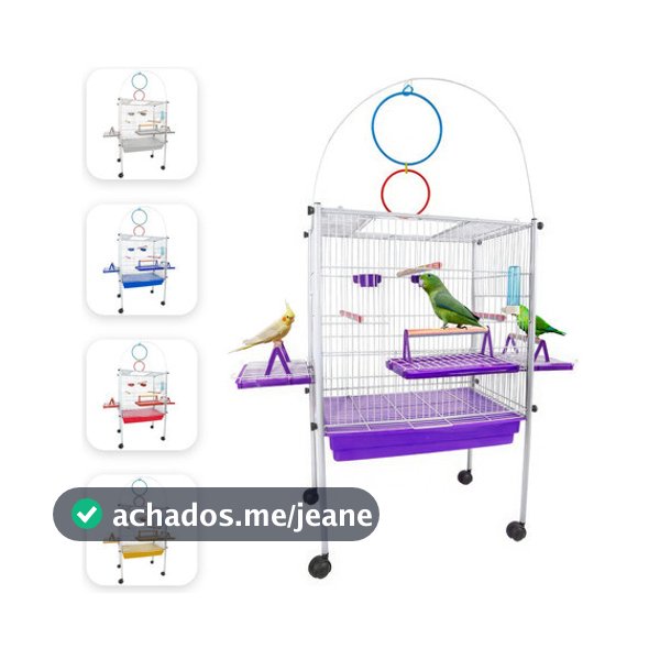 Viveiro Gaiola Calopsita Triplex com Rodinhas Branco Jel Plast