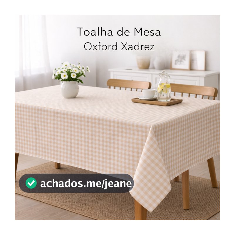 Toalha de Mesa Xadrez Oxford - 4 6 8 Lugares