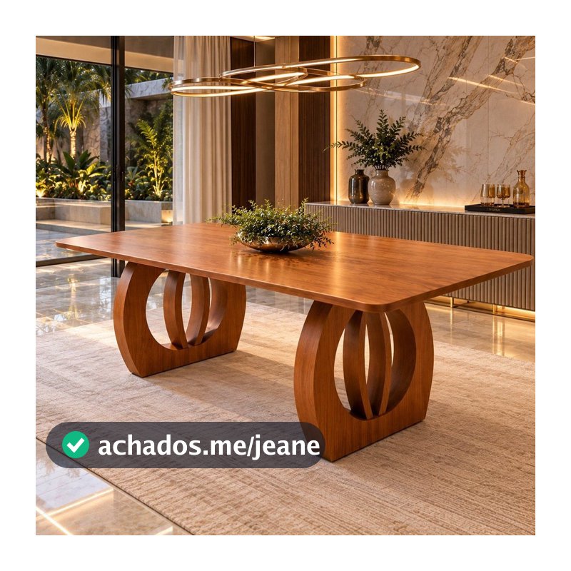 Mesa de Jantar Madeira Maciça 6 Lugares Essenza 180cm Tampo Laminado