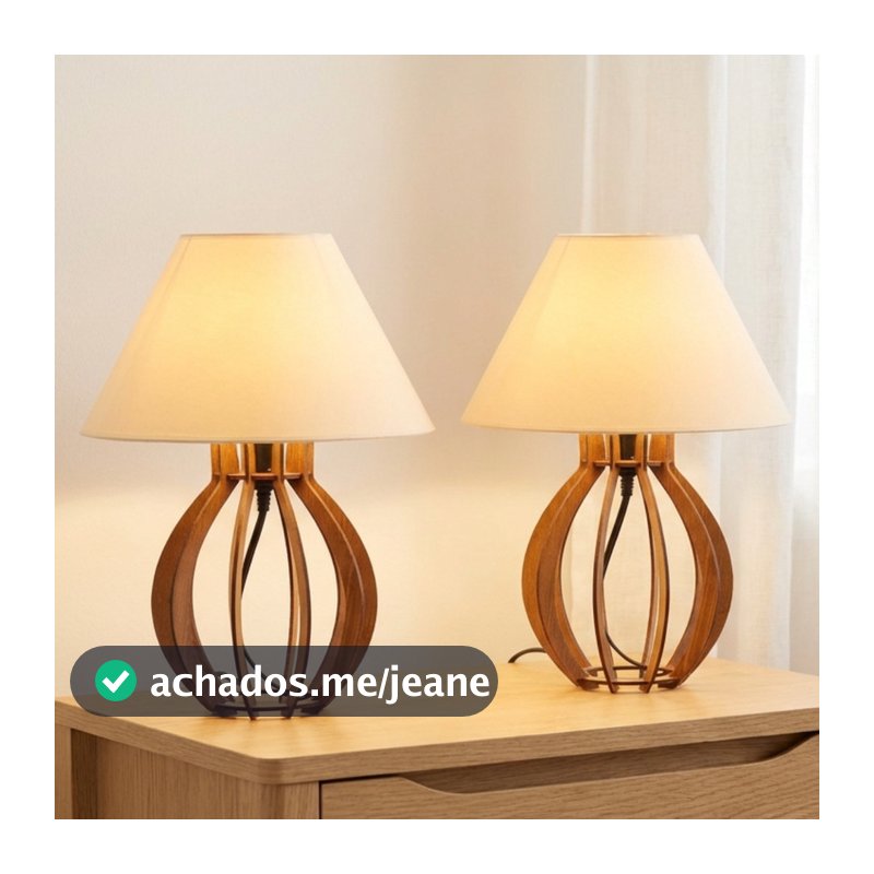 Kit 2 unidades Abajur La Finesse Cupula - Luminária Para Decoração Quarto e Sala