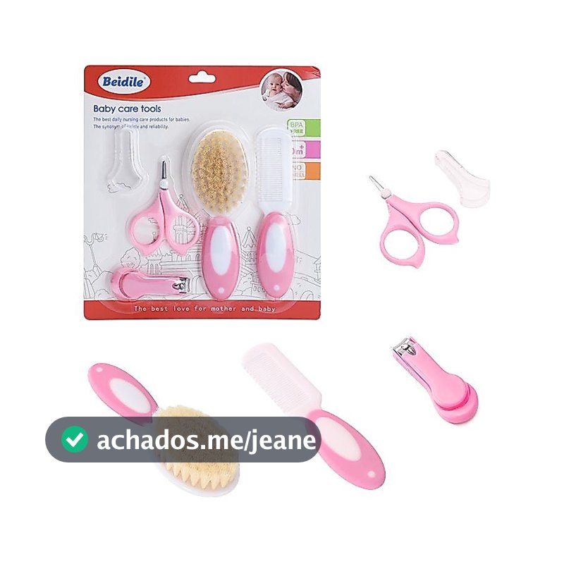 Kit Higiene Bebê Completo 5 Peças - Para Recém-Nascido com Escova Macia