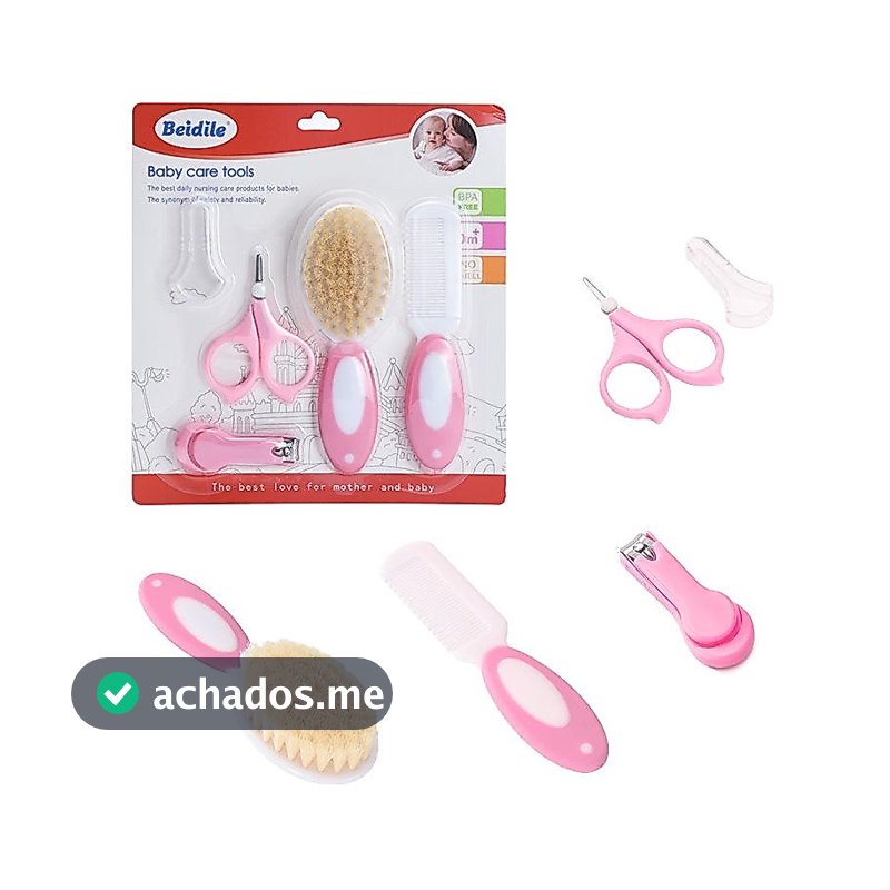 Kit Higiene Bebê Completo 5 Peças - Para Recém-Nascido com Escova Macia