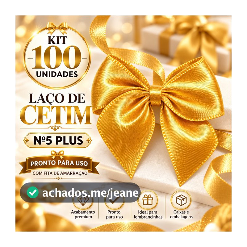 Kit 100 Laços de Cetim 5x5cm para Lembrancinhas Doces Caixas Presentes e Festas