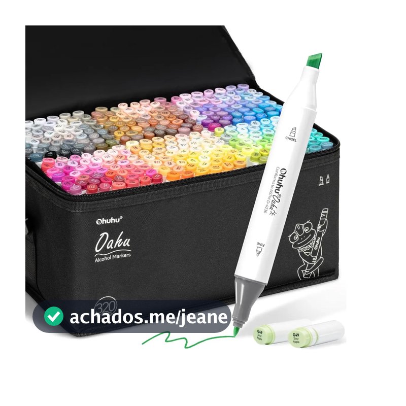 Marcadores Desenho Ohuhu Oahu 320 Cores Álcool Dupla Ponta