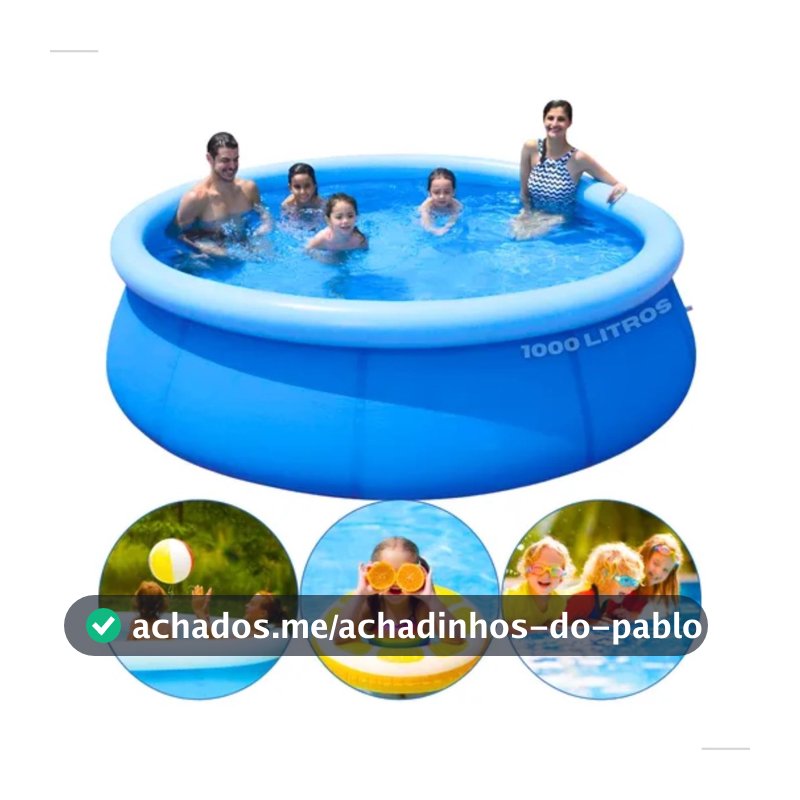 Piscina de plástico Borda Inflável 1000 Litros Pixlar