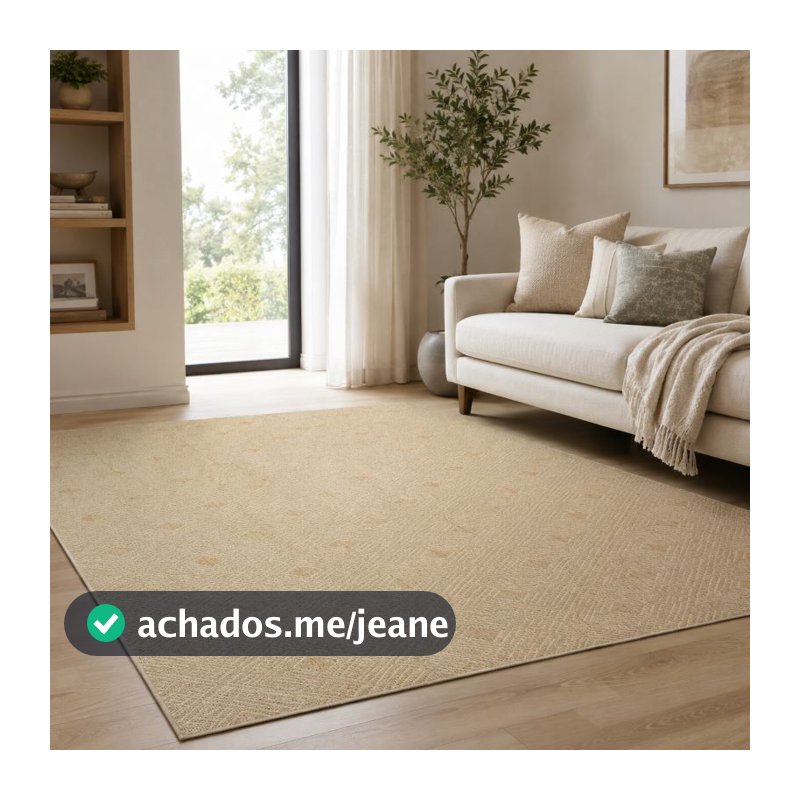 Tapete Sisal Sintético 250x300 Grande Antiderrapante Para Sala Quarto Decorativo Moderno Resistente Fácil de Limpar