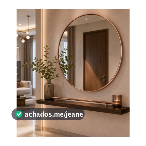 Espelho Redondo Decorativo Moldura Maleável 60cmPrata ou Dourado de 60cm