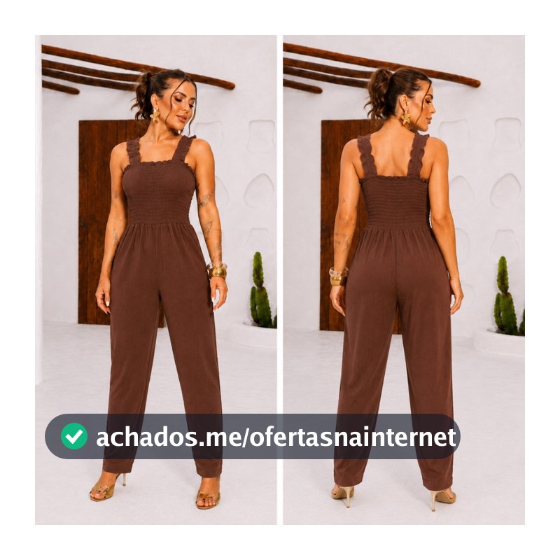 Macacão Feminino Longo com Alça Elegante Tecido Premium Moda Feminina