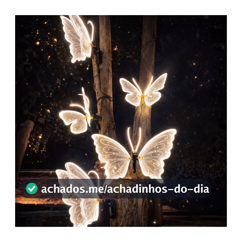 Borboleta Led 40/60cm Com Movimento Festas Decoração Natal Prova D'água Bivolt