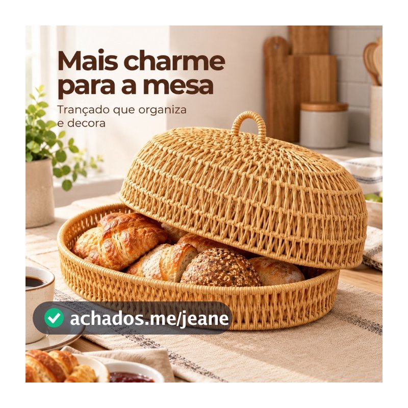 Porta Pão Bolo Cesto Com Tampa Palha Trançada Boho Mesa Posta Cesta Decorativa Para Servir Alimentos
