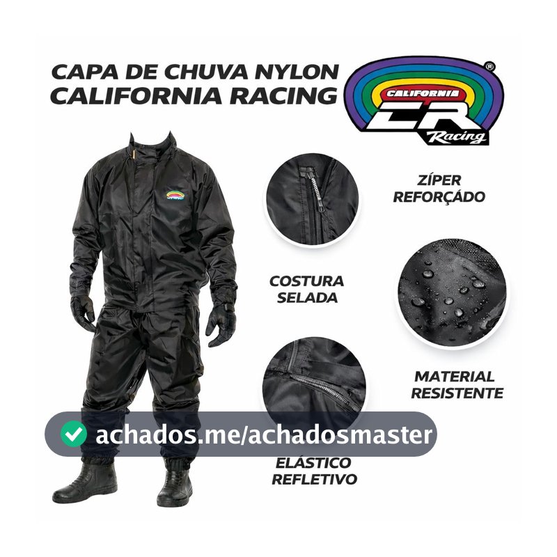 Conjunto Capa de chuva California Racing Nylon