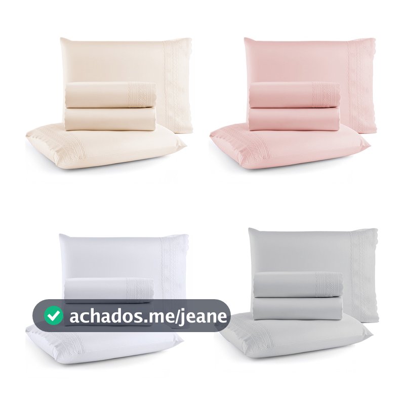 Jogo de Cama Lençol Casal Micro Percal 300 fios com 4 Peças Premium - BF Colchões