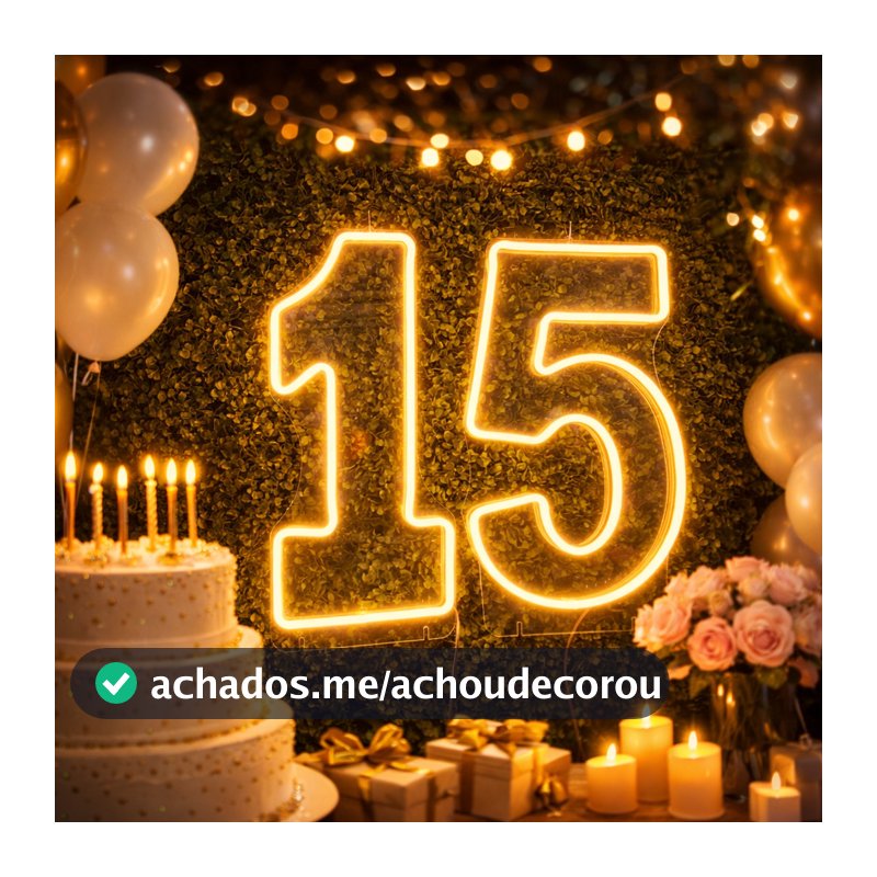 Kit 15 Anos - Números Em Neon Led Decoração Festa Aniversário Painel Acrílico