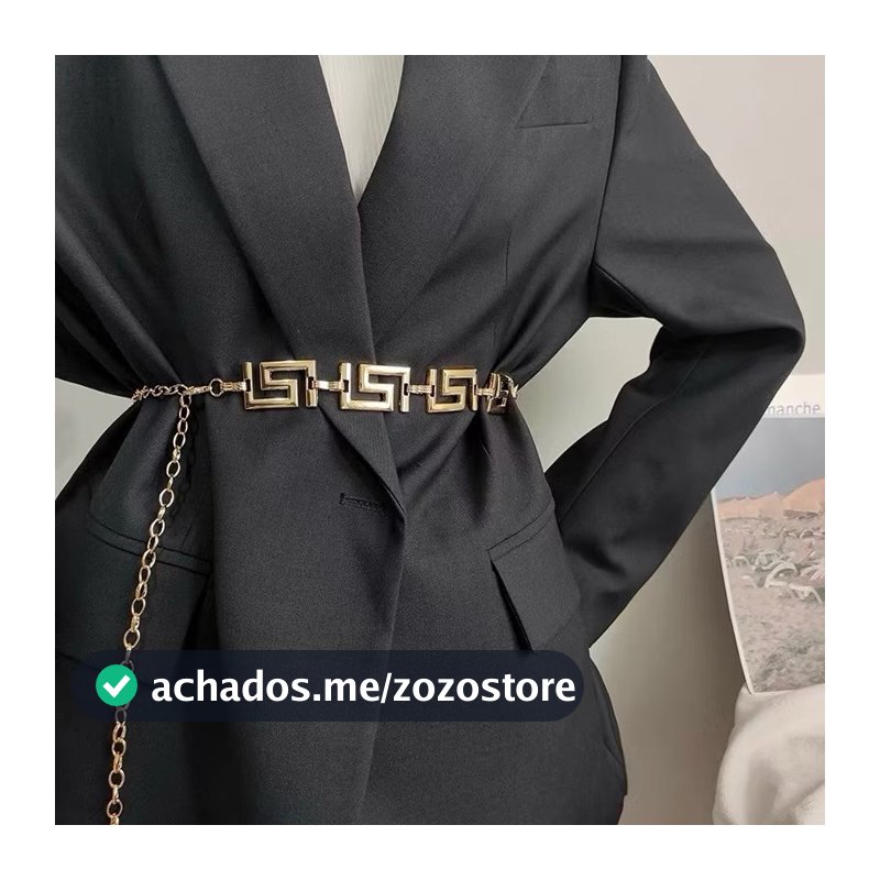 Cintos Feminino Com  Corrente dourado e prata De Metal importado 2024