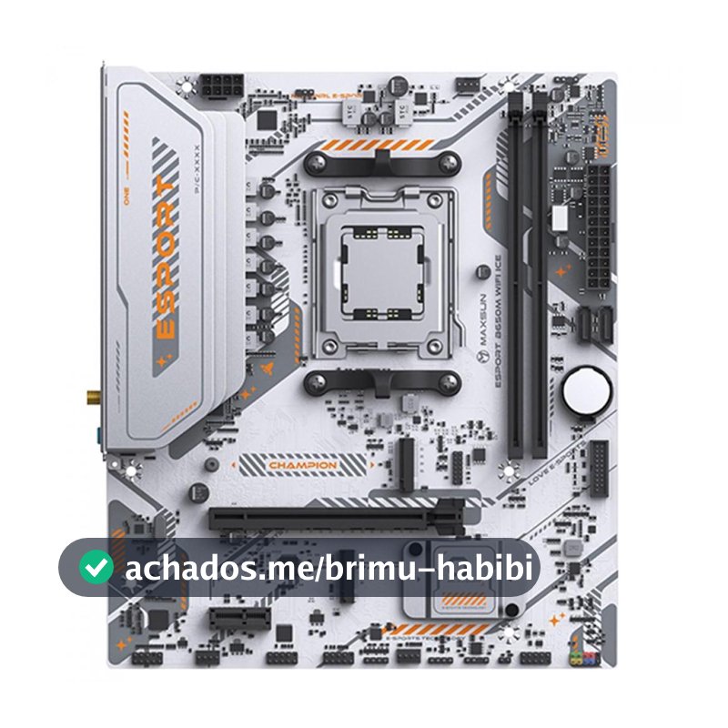 Placa Mãe Maxsun eSport B650M WiFi Ice, Chipset B650, AMD AM5, mATX, DDR5, Branco