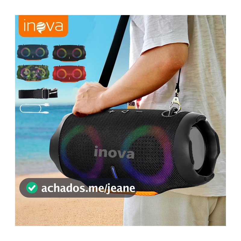 Inova caixa de som bluetooth tws Luz RGB Xtreme 4 Pen Drive FM Tipo-C Resistente A Água IPX6 Caixinha de Som Boombox