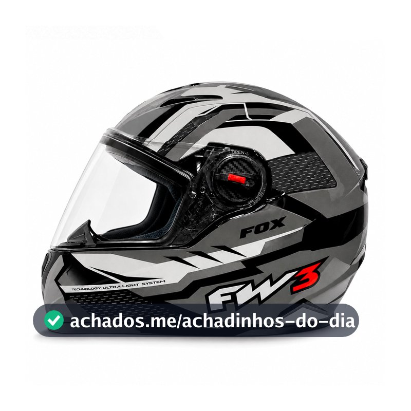 Capacete Moto Fechado GTN Fox Grafite FW3 Tamanho 56 58 60 Viseira Transparente Motociclista Masculino Feminino