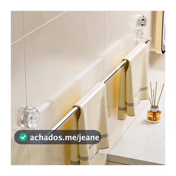 Toalheiro Suporte Porta Toalha Com Ventosa Sucção Retrátil