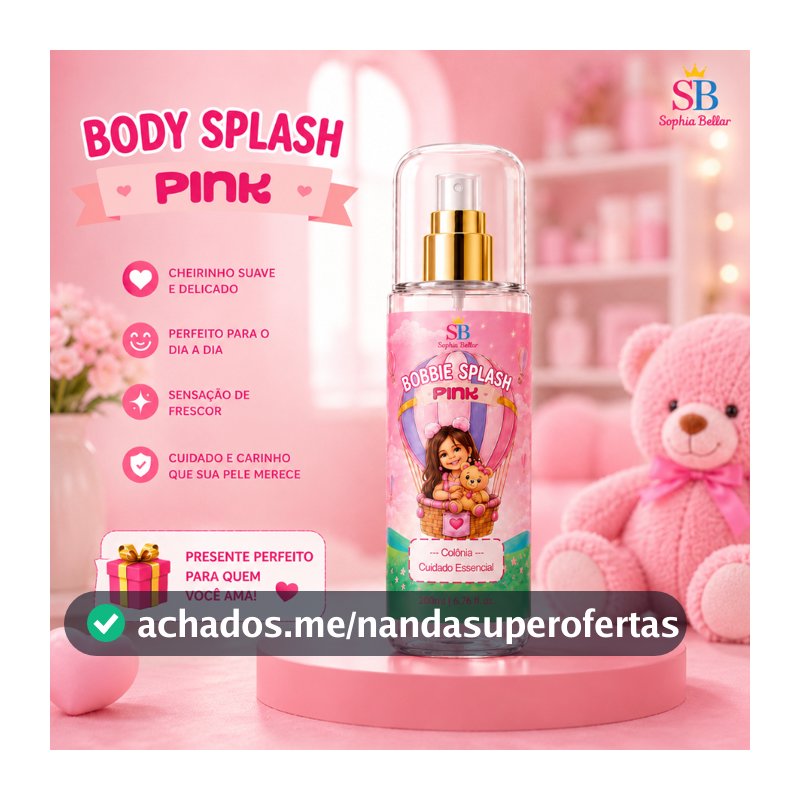 Body Splash Infantil Pink Sophia Bellar 200ml – Cuidado Essencial