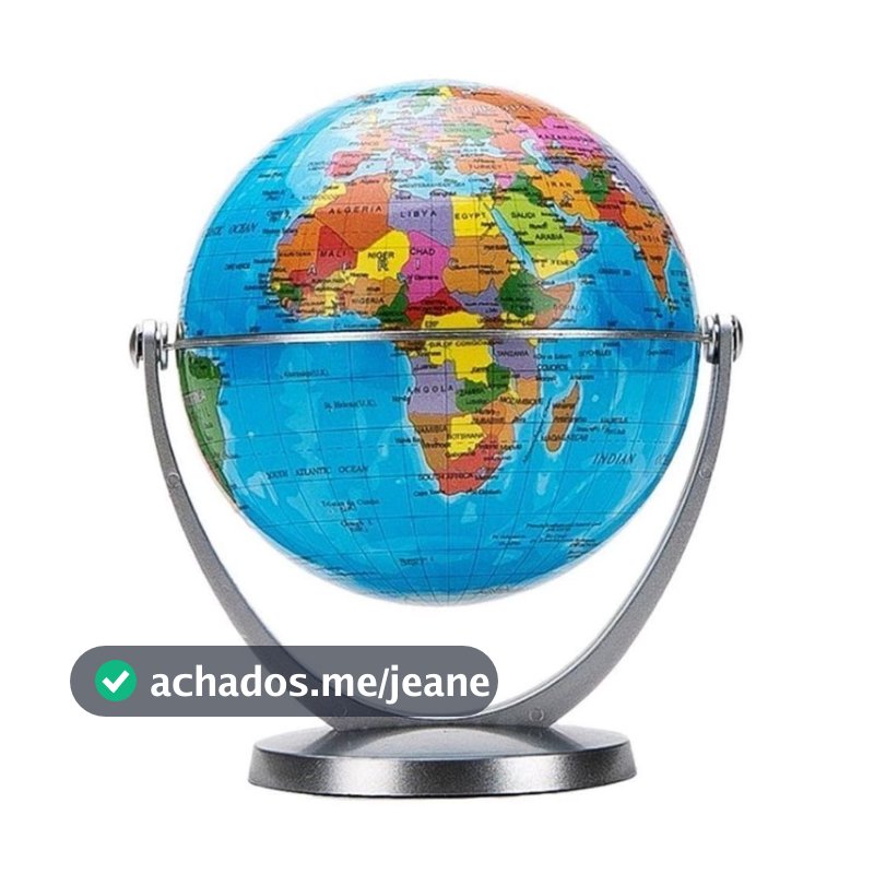 Globo Terrestre Giratório 360° de Mesa – Mapa Mundi Decorativo para Quarto, Sala e Escritório