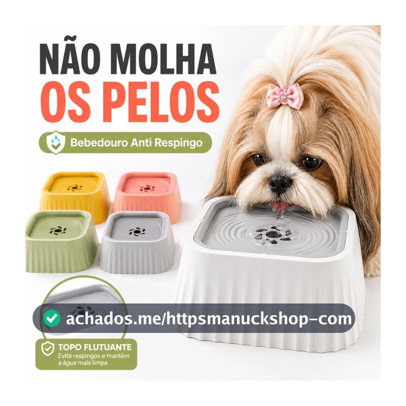 Bebedouro Anti Respingo para Cães e Gatos com Boia Flutuante Água Limpa Pelos Longos