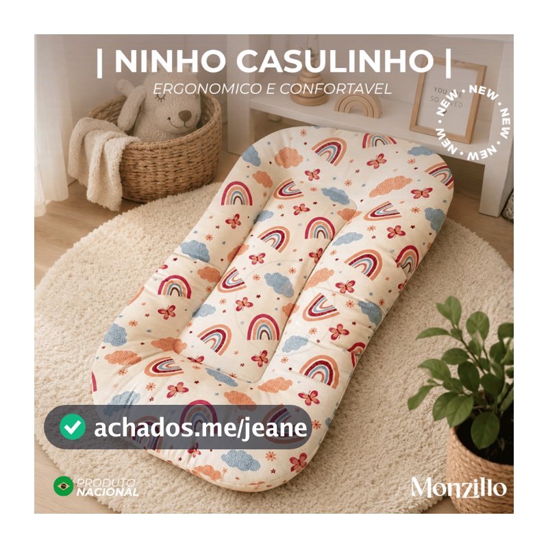 NINHO PARA BEBE ERGONOMICO ESTAMPADO ALGODÃO MENINO MENINA