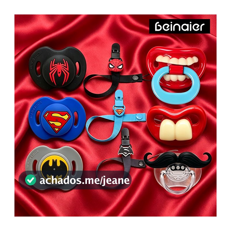 Kit Chupeta de Silicone para Bebê Barba - Design Divertido e Livre de BPA