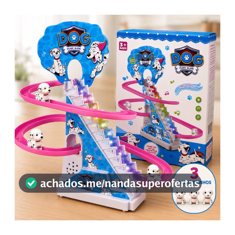 Parque Escorregador Dalmata Brinquedo Infantil Diversão Musical Sons e Luzes