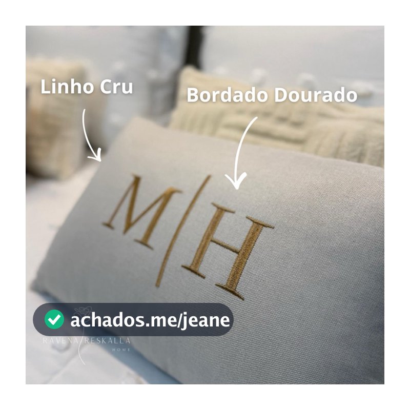 CAPA Para Almofada Personalizada Bordada Baguete Linho Veludo Casa Cama Posta Decoração