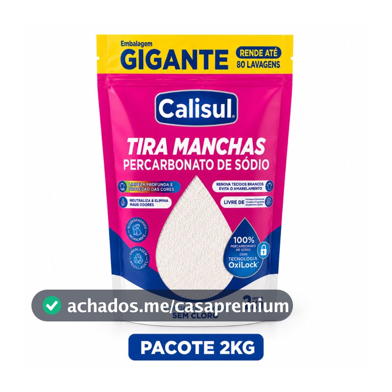 Calisul Percarbonato de Sódio 100% Puro Remove Manchas Difíceis