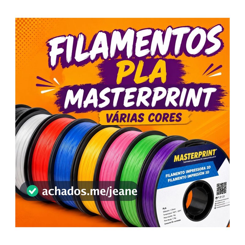 Filamento PLA e PLA SILK MasterPrint Premium 1Kg 1.75mm Alta Precisão | Várias Cores | Impressora 3D