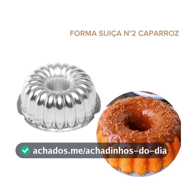 Forma para Bolo Pudim brownie Suiça Decorada N° 2 22x9 cm Caparroz Aluminio