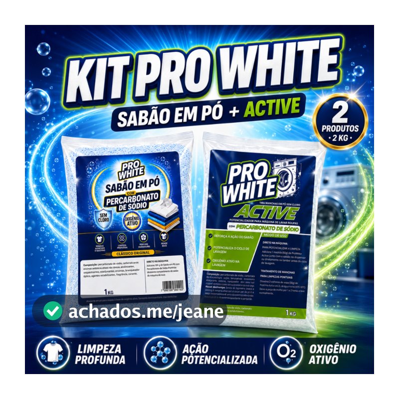 Kit 2 KG Potencializador Com Percarbonato de Sódio + Sabão em Pó com Percarbonato