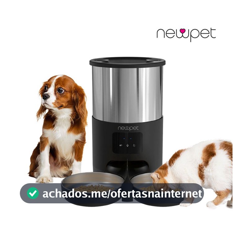 Newpet 5L Alimentador Pet Automático Inteligente Double Bowls WIFI APP Controle Remoto Para O Cão Gato