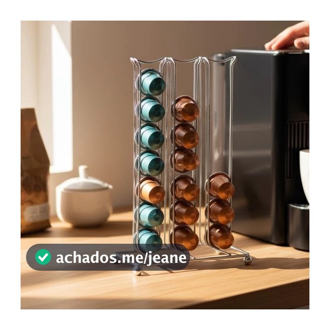 ORGANIZADOR DE CÁPSULAS CAFÉ NESPRESSO – AÇO CROMADO COM CAPACIDADE PARA 42UNIDADE DE CÁPSULAS
