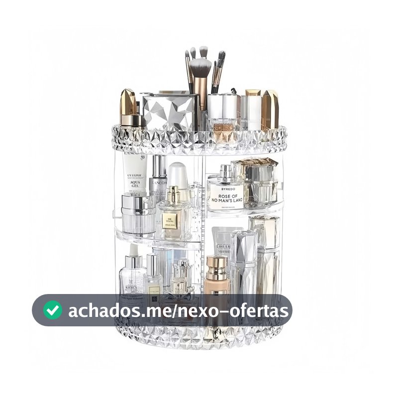 Organizador de maquiagem Giratório 360º Acrílico Suporte de Cosméticos