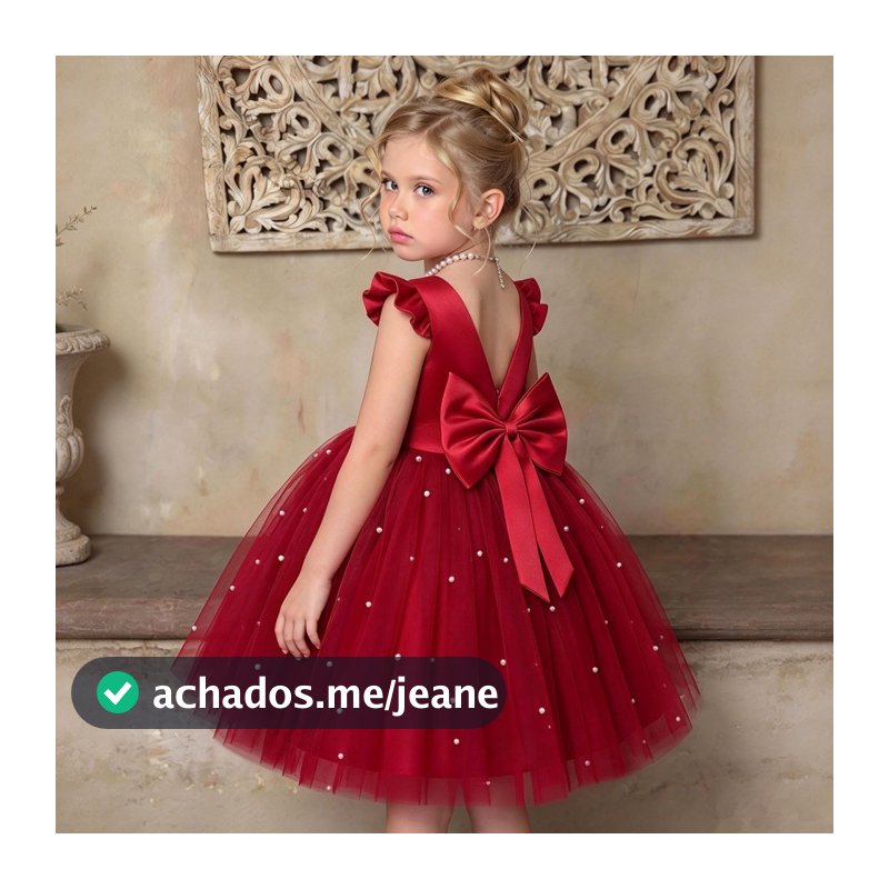 Vestido De Festa Infantil Feminino WFRV Para Aniversário/Casamento/Princesa/Natal