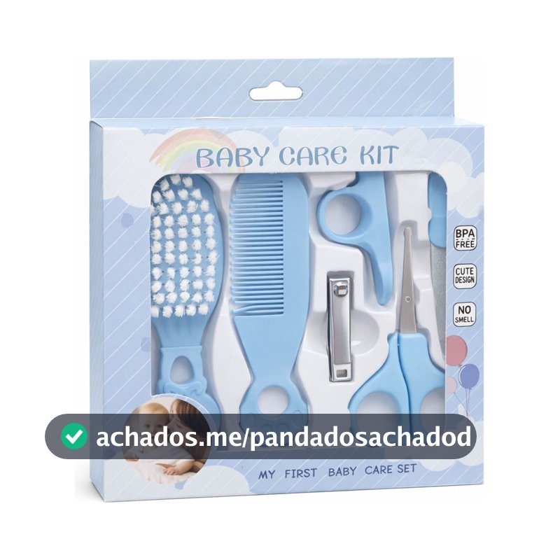 Kit Higiene Bebê 5 Peças Escova, Pente, Tesoura E Cortador