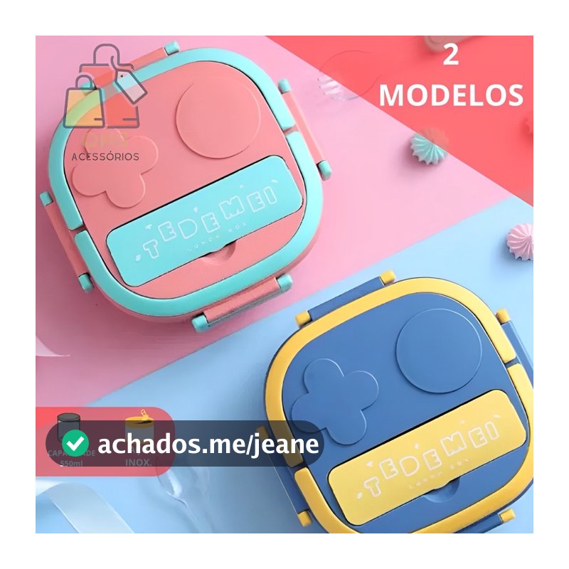 Marmita Lancheira Infantil Escolar Portátil Recipiente Para Comida Lancheira Lunch Box Bebê