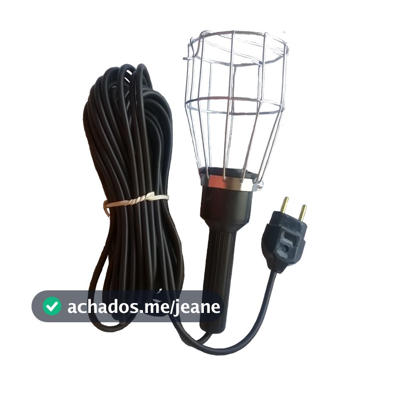 Pendente de Luz gaiola de arame 5 mts de fio PP p/ uso em energia elétrica 110/220 Volts