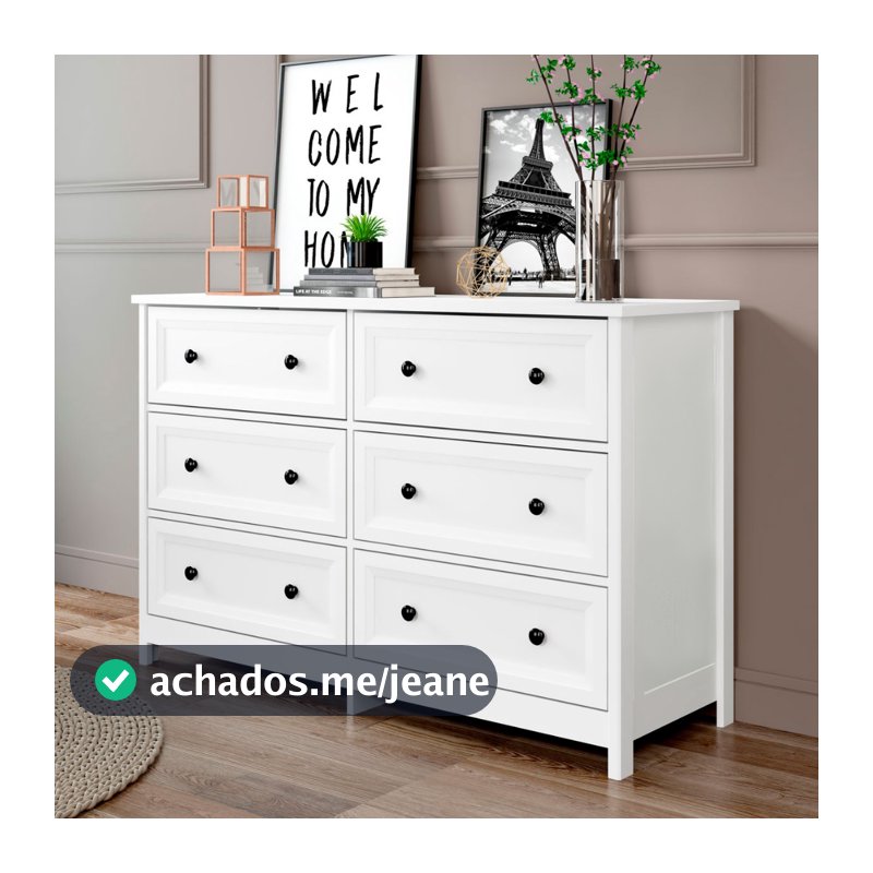 Cômoda 6 Gavetas Ditália DM-217 Branco