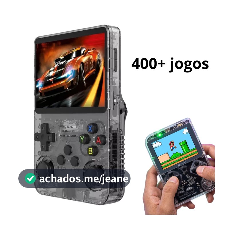 Vídeo Game Portátil Retrô 400 Jogos Tela IPS 3.5 64GB Console Emulador Clássico KP-GX02