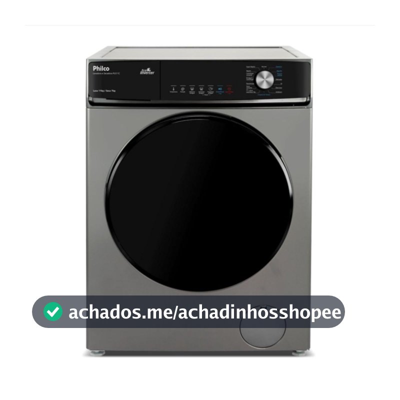 Lava e Seca Philco 16 Programas PLS Eco Inverter 10kg Titanium
